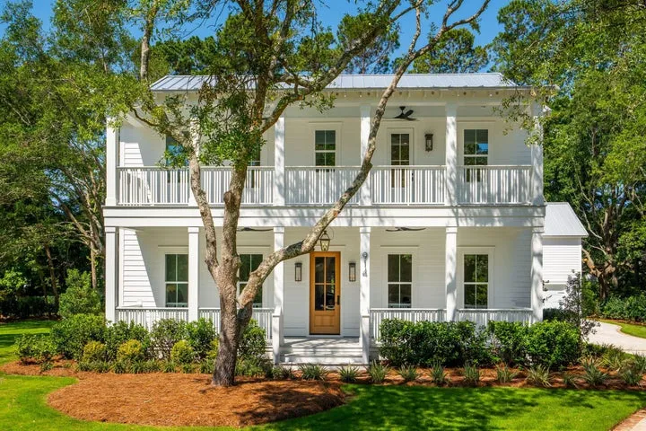 New two-story white home with double front porches at 914 Lakeview Drive, Mount Pleasant